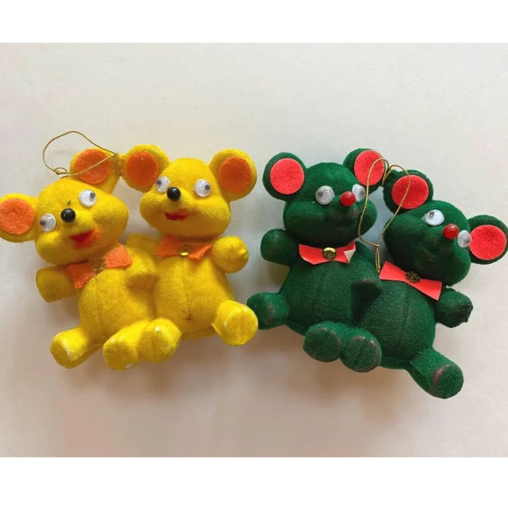Flocked Christmas Xmas Holiday Ornaments Animals Plastic Hong Kong